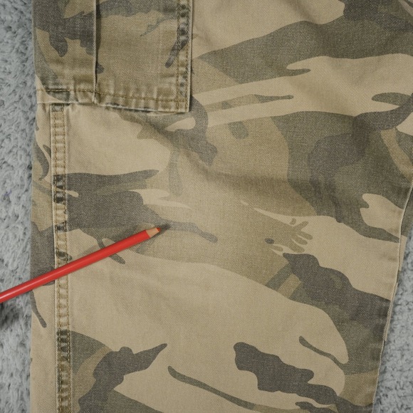 Wrangler Authentic Cargo Pants Men 34x30 Brown Camo Regular Army Military - Picture 4 of 11